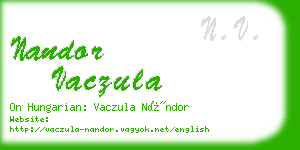 nandor vaczula business card